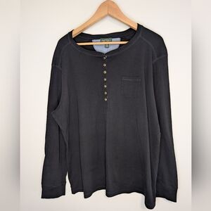 LRL Lauren Jeans Co. By Ralph Lauren 3xl Black Long Sleeve Top with Chest Pocket